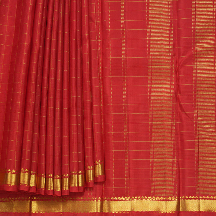 Hayagrivas Handloom Red Kanjivaram Silk Saree KBF436F2-1