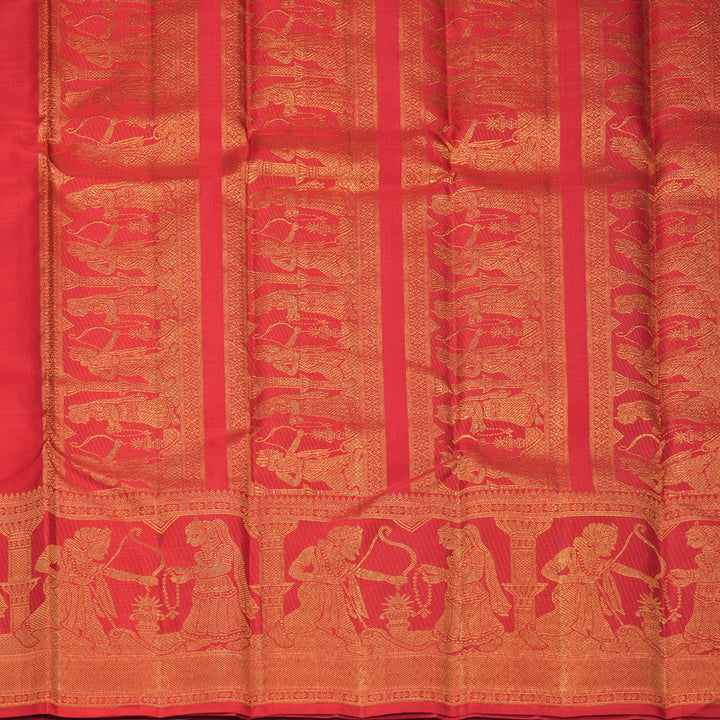Hayagrivas Handloom Red Kanjivaram Silk Saree KBF438F3-1