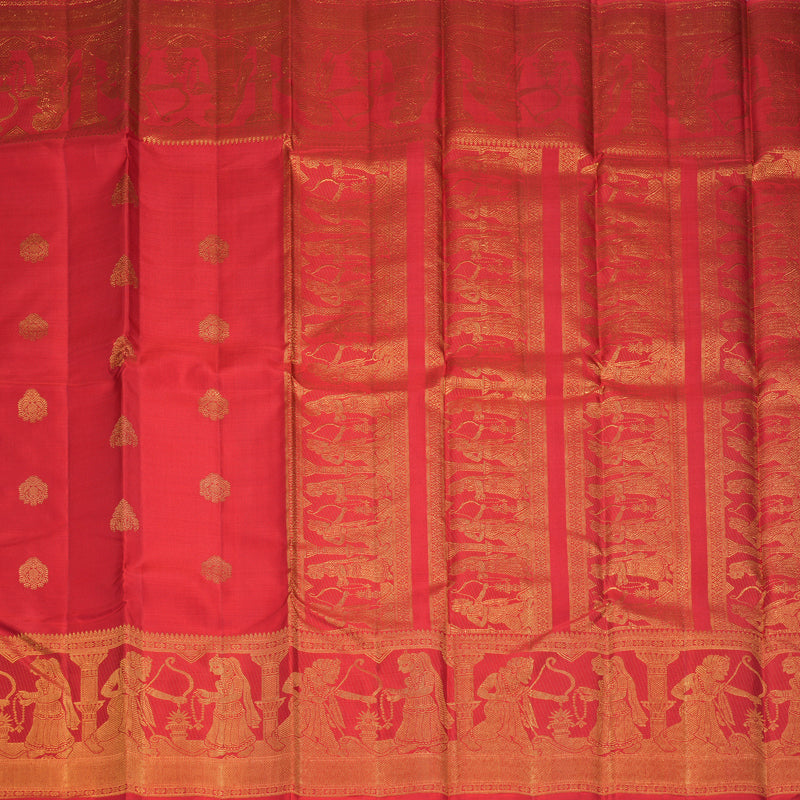 Hayagrivas Handloom Red Kanjivaram Silk Saree KBF438F3-1