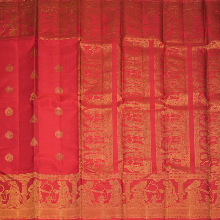 Hayagrivas Handloom Red Kanjivaram Silk Saree KBF438F3-1