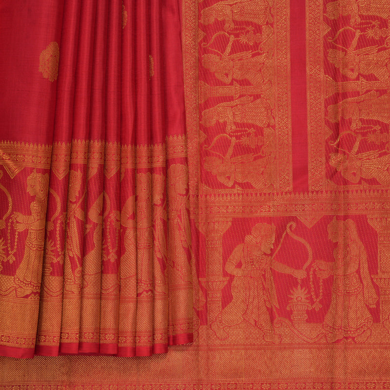Hayagrivas Handloom Red Kanjivaram Silk Saree KBF438F3-1