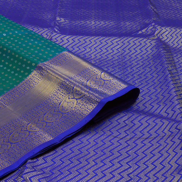Hayagrivas Handloom Mayilkazhuthu Kanjivaram Silk Saree with MS Blue Border KBF43D10-1