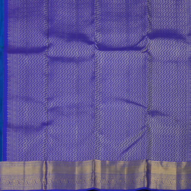 Hayagrivas Handloom Mayilkazhuthu Kanjivaram Silk Saree with MS Blue Border KBF43D10-1