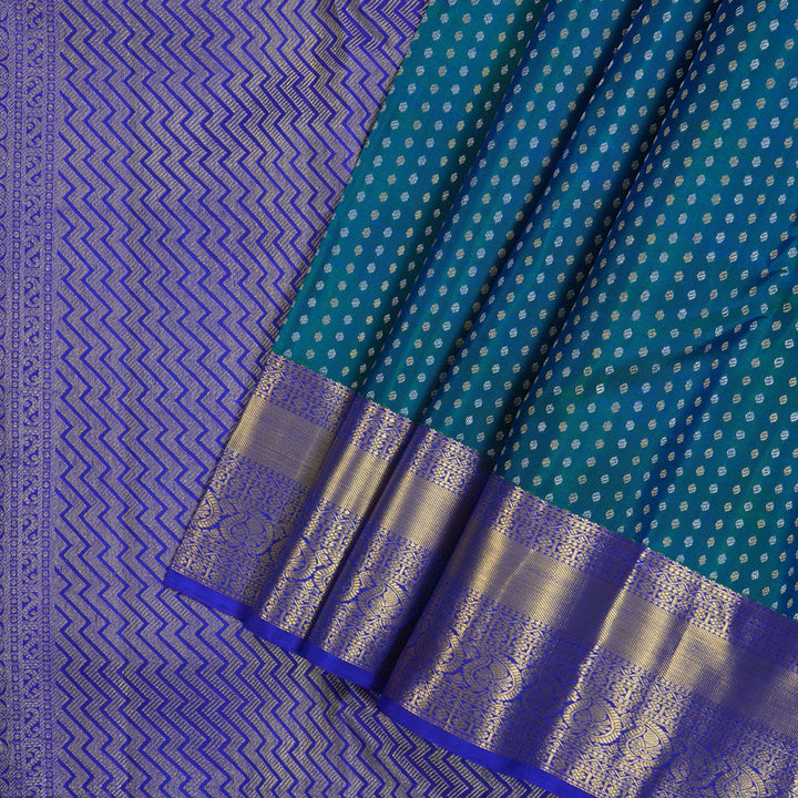 Hayagrivas Handloom Mayilkazhuthu Kanjivaram Silk Saree with MS Blue Border KBF43D10-1