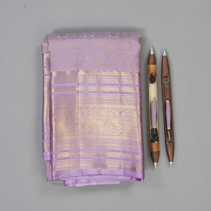 Hayagrivas Handloom Lilac Kanjivaram Silk Saree KBF43D13-1