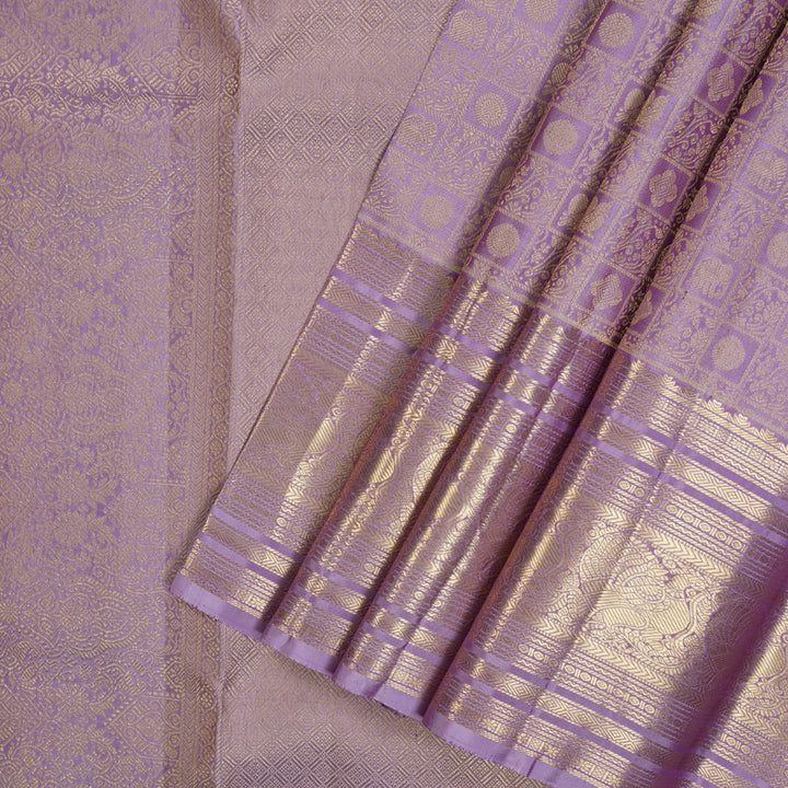 Hayagrivas Handloom Lilac Kanjivaram Silk Saree KBF43D13-1