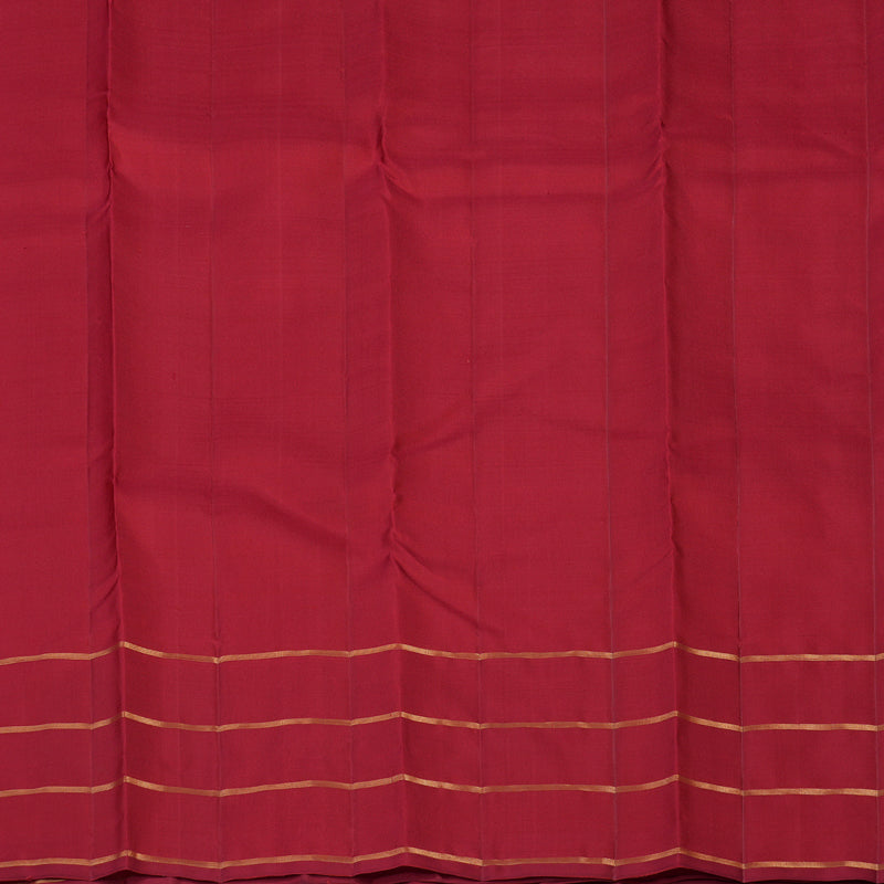Hayagrivas Handloom Orange Kanjivaram Silk Saree with Red Border KBF43D15-2