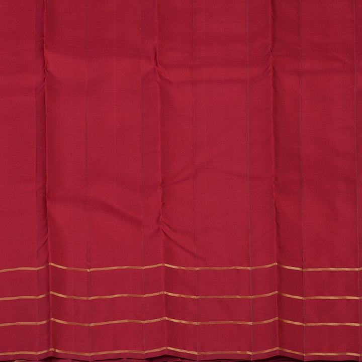 Hayagrivas Handloom Orange Kanjivaram Silk Saree with Red Border KBF43D15-2