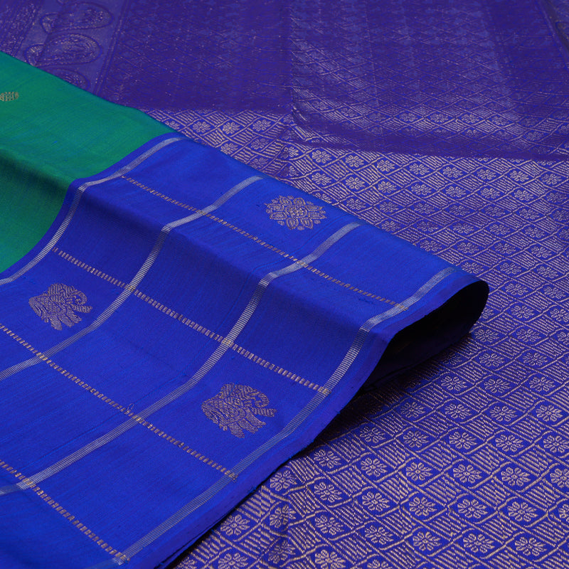 Hayagrivas Handloom Mayilkazhuthu Kanjivaram Silk Saree with MS Blue Border KBF43D15-3