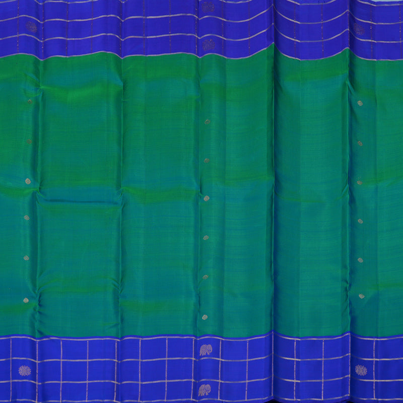 Hayagrivas Handloom Mayilkazhuthu Kanjivaram Silk Saree with MS Blue Border KBF43D15-3