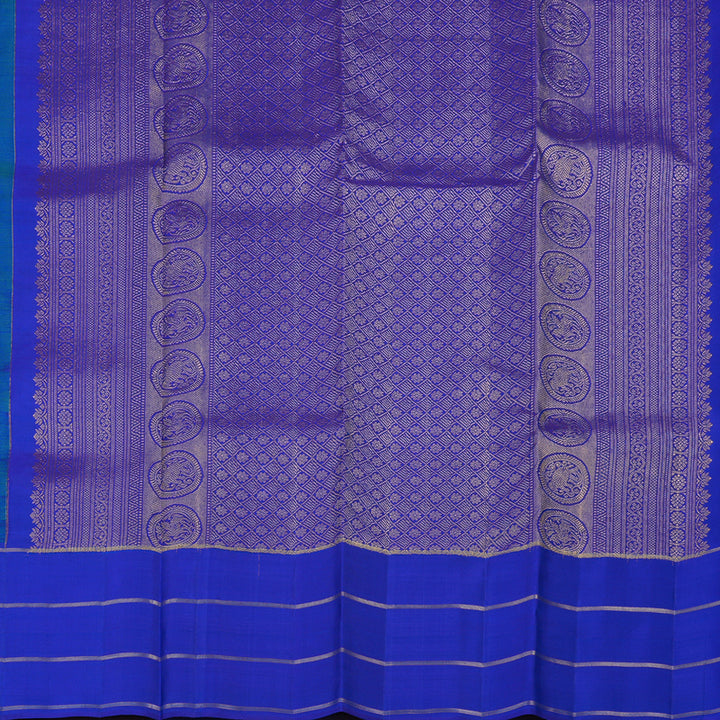 Hayagrivas Handloom Mayilkazhuthu Kanjivaram Silk Saree with MS Blue Border KBF43D15-3