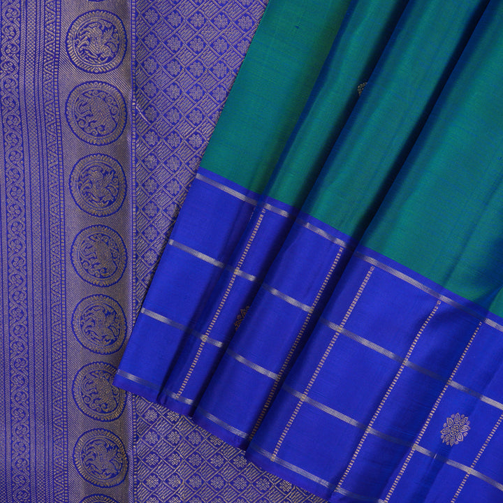 Hayagrivas Handloom Mayilkazhuthu Kanjivaram Silk Saree with MS Blue Border KBF43D15-3