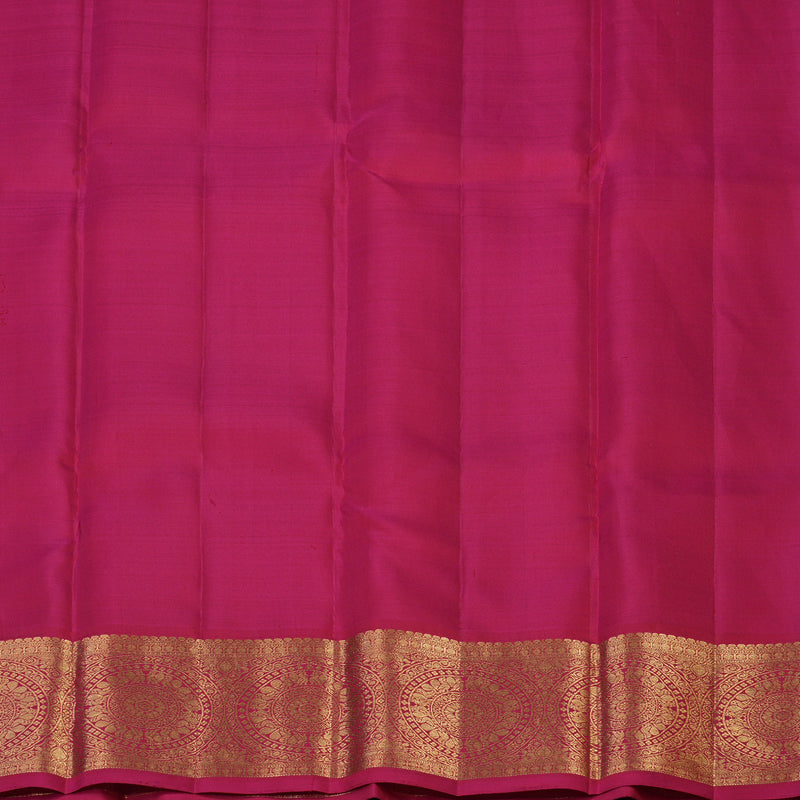 Hayagrivas Handloom Golden Orange Kanjivaram Silk Saree with Pink Border KBF43D17-1