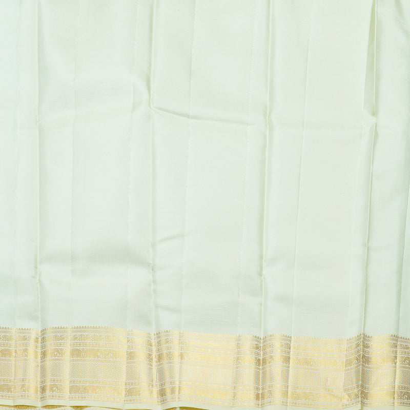 Hayagrivas Handloom Sea Blue Kanjivaram Silk Saree with Pale Yellow Border KBF43D20-1