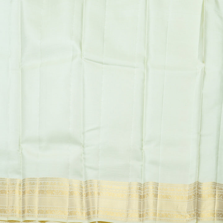Hayagrivas Handloom Sea Blue Kanjivaram Silk Saree with Pale Yellow Border KBF43D20-1