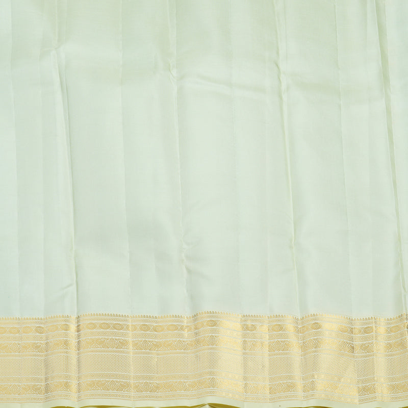 Hayagrivas Handloom Sea Blue Kanjivaram Silk Saree with Pale Yellow Border KBF43D20-2