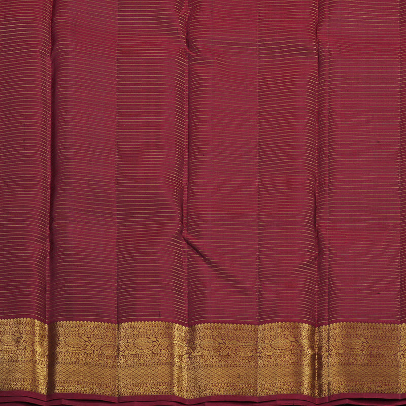 Hayagrivas Handloom Honey Mustard Kanjivaram Silk Saree with Wine Maroon Border KBF43D3-5