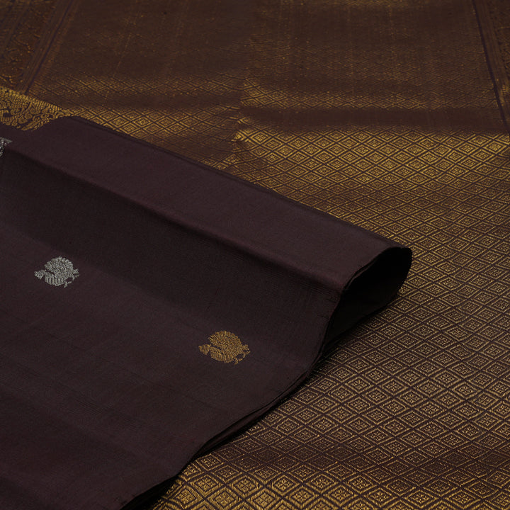 Hayagrivas Handloom Coffee Brown Kanjivaram Silk Saree KBF43D9-2