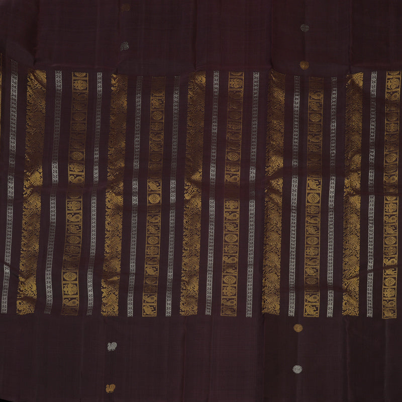 Hayagrivas Handloom Coffee Brown Kanjivaram Silk Saree KBF43D9-2