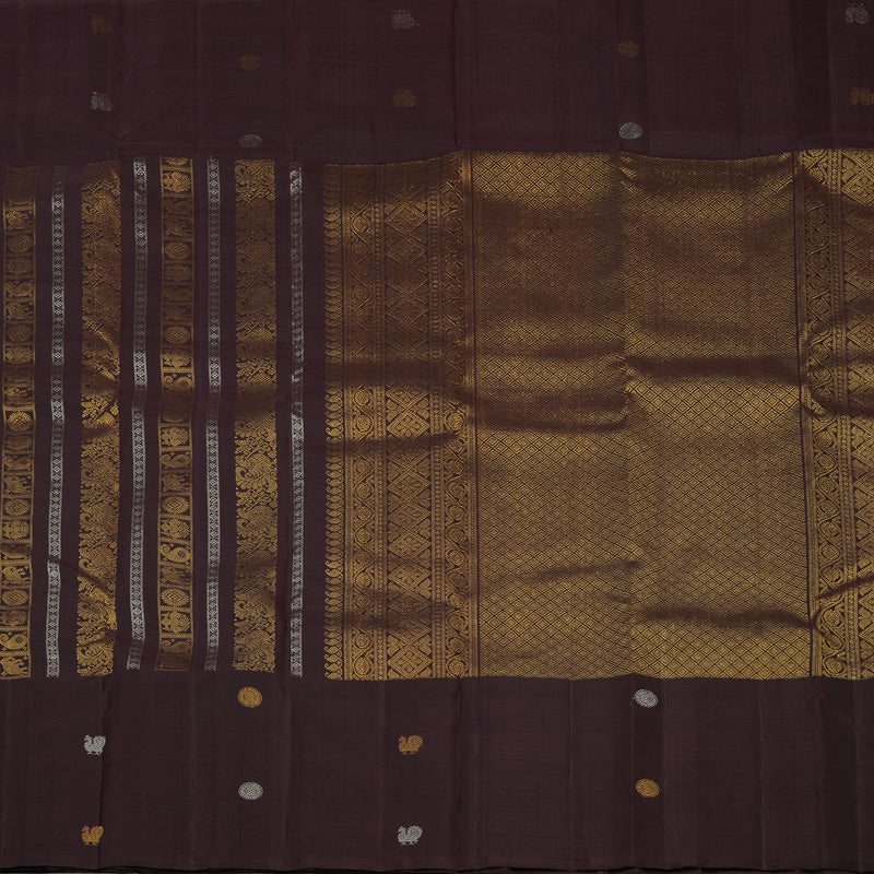 Hayagrivas Handloom Coffee Brown Kanjivaram Silk Saree KBF43D9-2