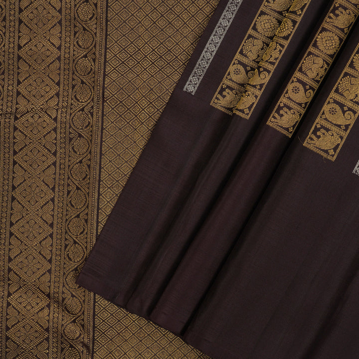 Hayagrivas Handloom Coffee Brown Kanjivaram Silk Saree KBF43D9-2