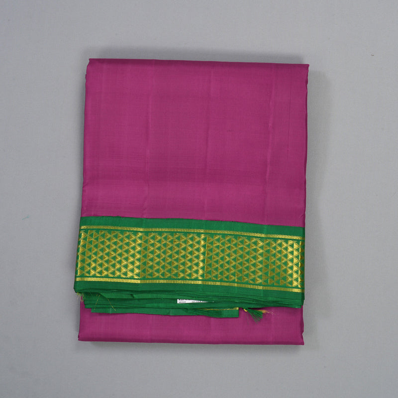 Hayagrivas Handloom Vadamalli Purple Ten Yards Silk Saree KBF442F3-1