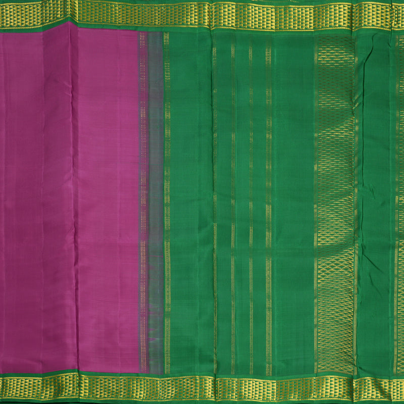 Hayagrivas Handloom Vadamalli Purple Ten Yards Silk Saree KBF442F3-1