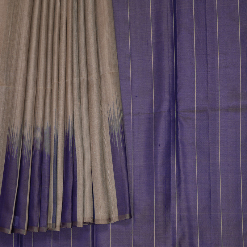Hayagrivas Handloom Elephant Grey Kanjivaram Silk Saree KBF447F5-9