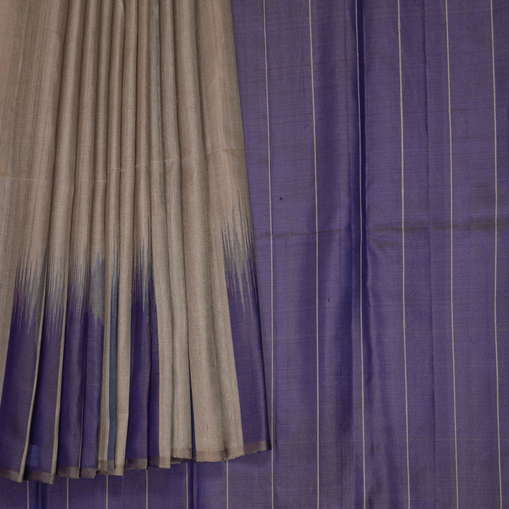 Hayagrivas Handloom Elephant Grey Kanjivaram Silk Saree KBF447F5-9