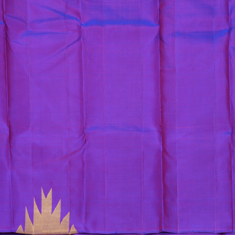 Hayagrivas Handloom Purple Kanjivaram Silk Saree with Temple Border KBF449F3-1