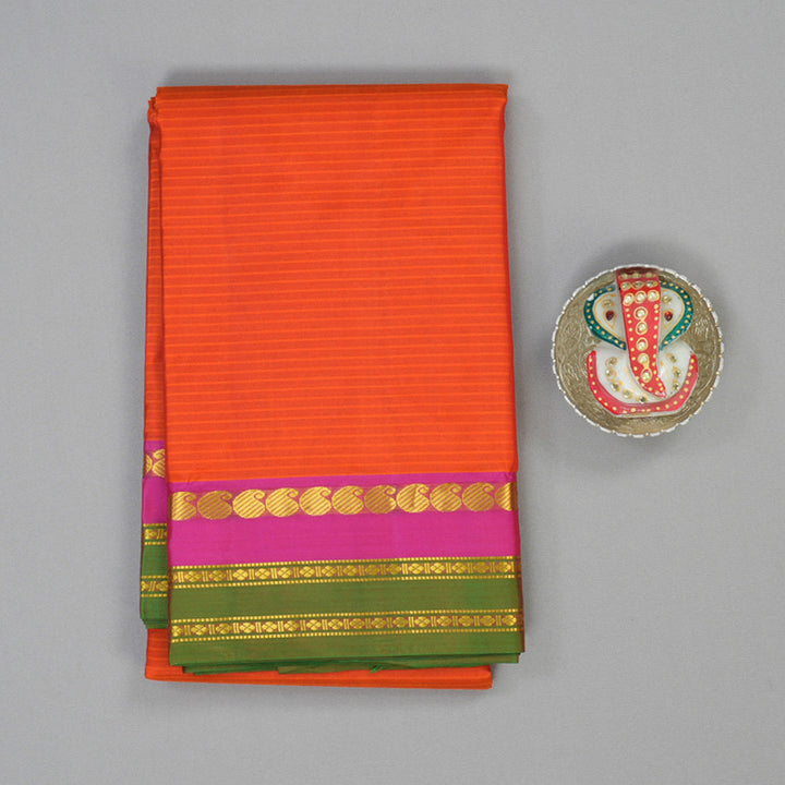 Hayagrivas Handloom Orange Kanjivaram Silk Saree KBF44D1-25 ...