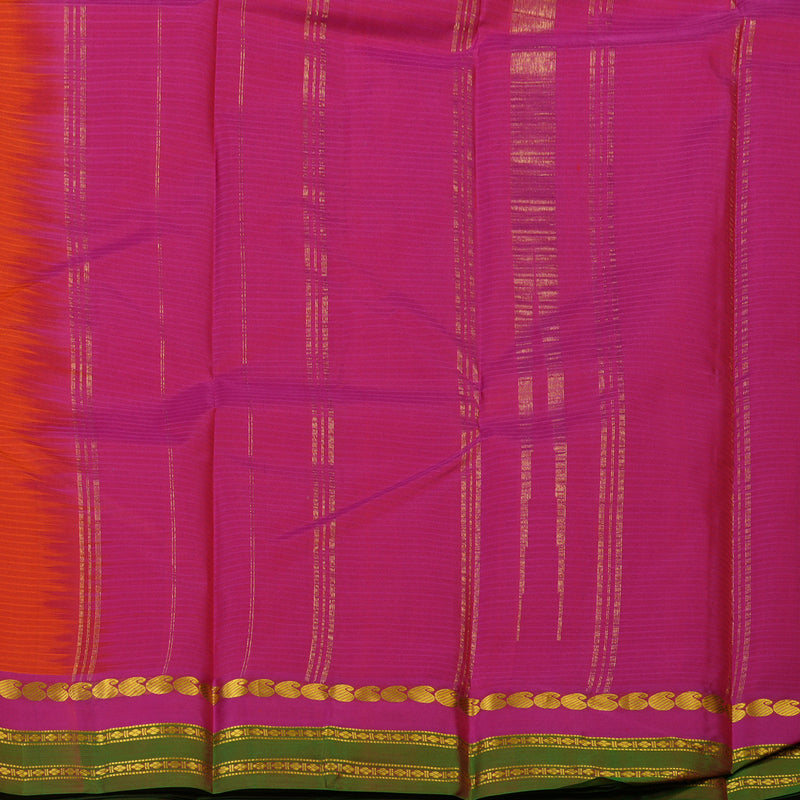 Hayagrivas Handloom Orange Kanjivaram Silk Saree KBF44D1-25