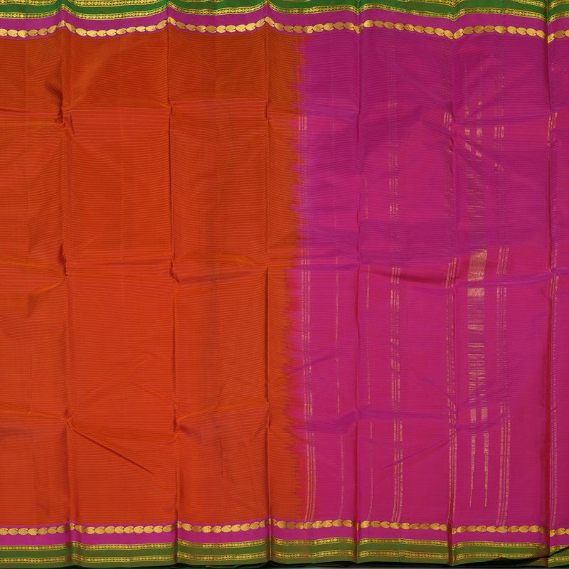 Hayagrivas Handloom Orange Kanjivaram Silk Saree KBF44D1-25