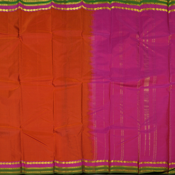 Hayagrivas Handloom Orange Kanjivaram Silk Saree KBF44D1-25