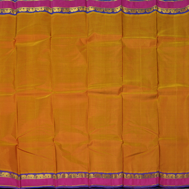 Hayagrivas Handloom Golden Orange Kanjivaram Silk Saree KBF44D1-4