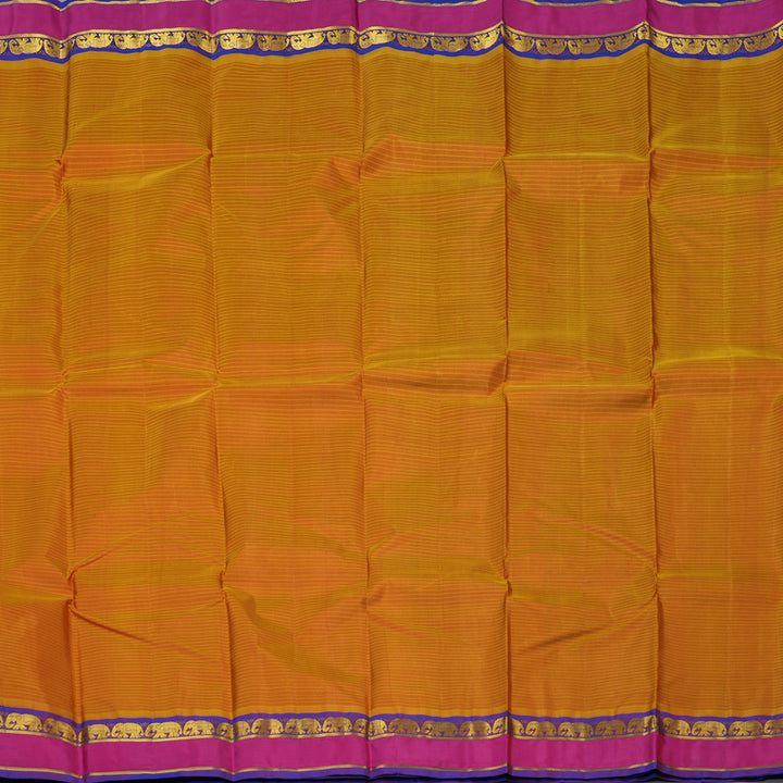 Hayagrivas Handloom Golden Orange Kanjivaram Silk Saree KBF44D1-4