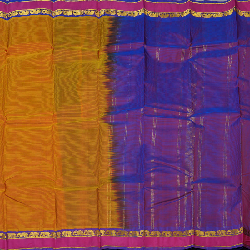 Hayagrivas Handloom Golden Orange Kanjivaram Silk Saree KBF44D1-4