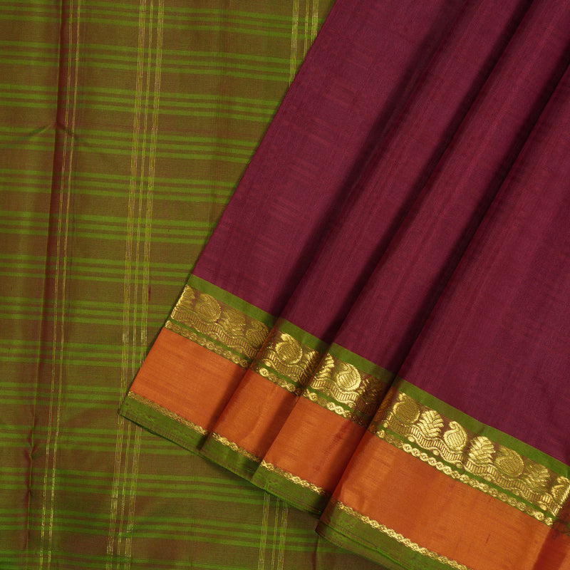 Hayagrivas Handloom Maroon Kanjivaram Silk Saree KBF44D2-1