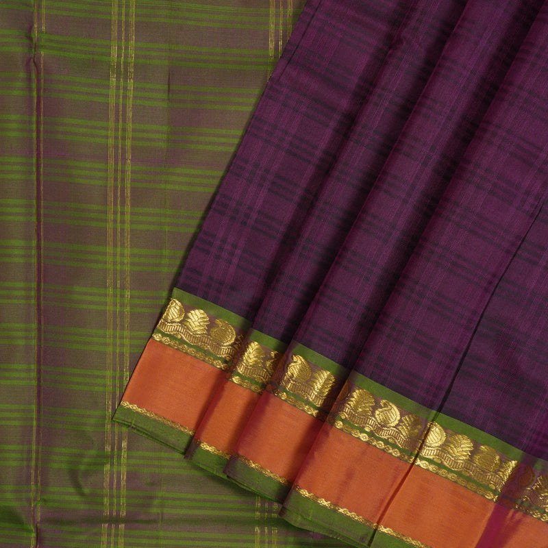 Hayagrivas Handloom Violet Kanjivaram Silk Saree KBF44D2-5