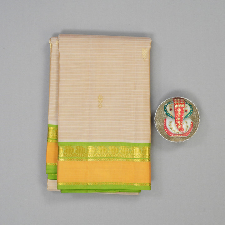 Hayagrivas Handloom Beige Kanjivaram Silk Saree KBF44D3-15