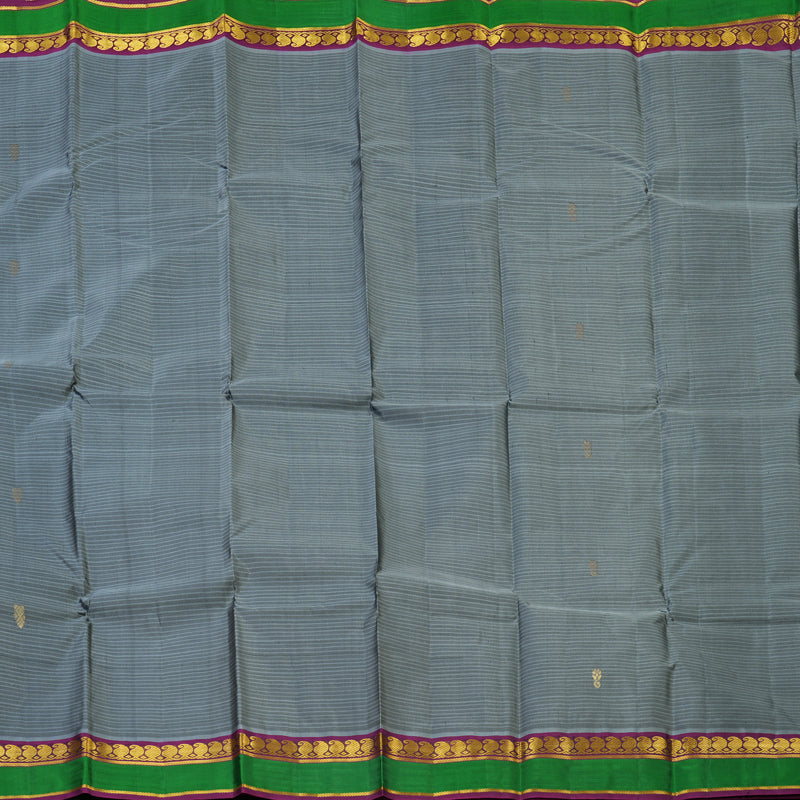 Hayagrivas Handloom Grey Kanjivaram Silk Saree KBF44D3-5