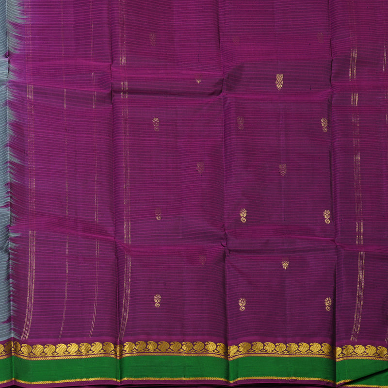 Hayagrivas Handloom Grey Kanjivaram Silk Saree KBF44D3-5