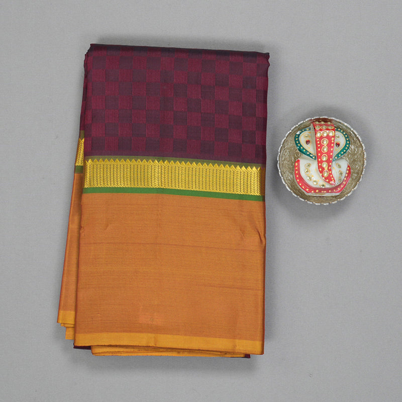 Hayagrivas Handloom Wine Maroon Kanjivaram Silk Saree KBF44D4-1