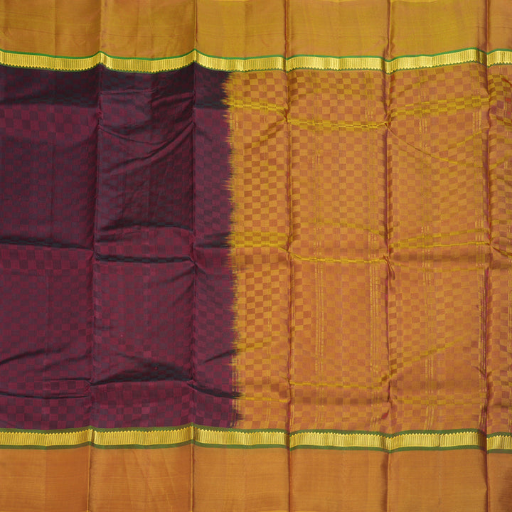 Hayagrivas Handloom Wine Maroon Kanjivaram Silk Saree KBF44D4-1