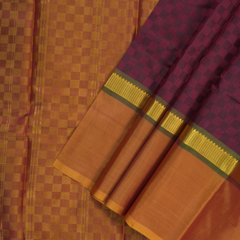 Hayagrivas Handloom Wine Maroon Kanjivaram Silk Saree KBF44D4-1