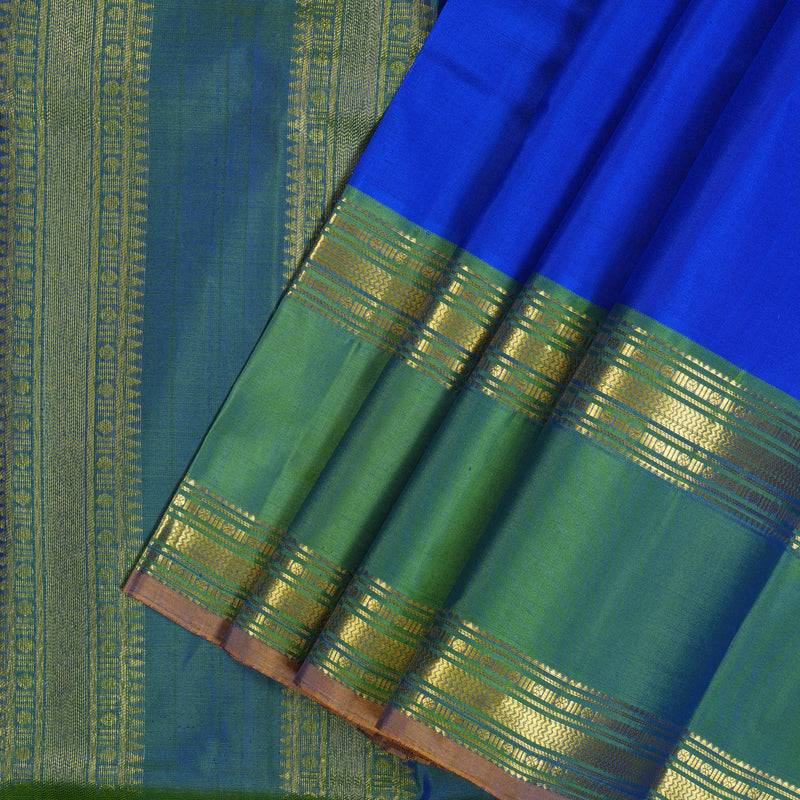 Hayagrivas Handloom MS Blue Kanjivaram Silk Saree KBF44D5-5