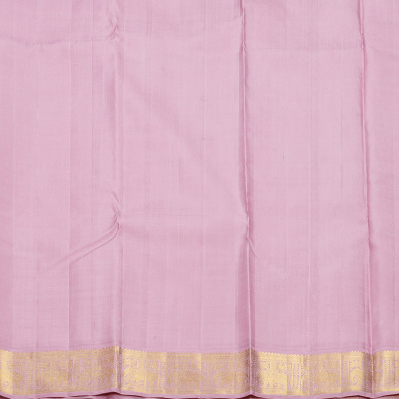 Hayagrivas Handloom Orange Kanjivaram Silk Saree with Pastel Pink Border KBF452F4-1
