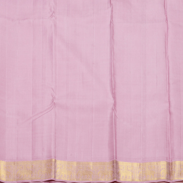Hayagrivas Handloom Orange Kanjivaram Silk Saree with Pastel Pink Border KBF452F4-1