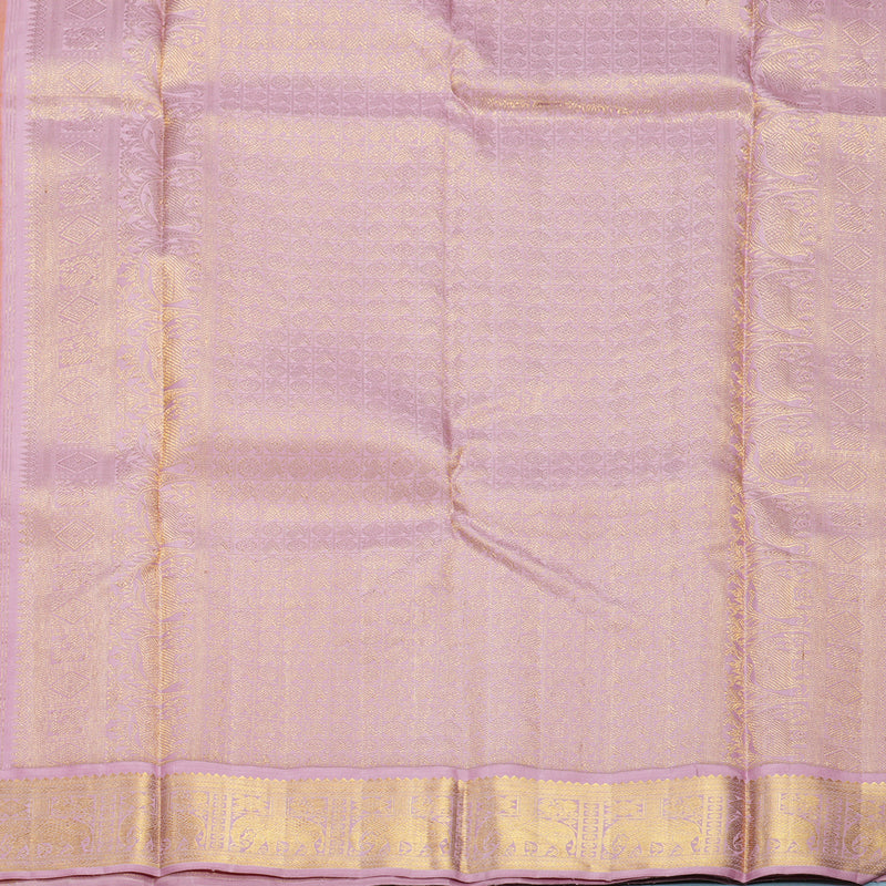 Hayagrivas Handloom Orange Kanjivaram Silk Saree with Pastel Pink Border KBF452F4-1