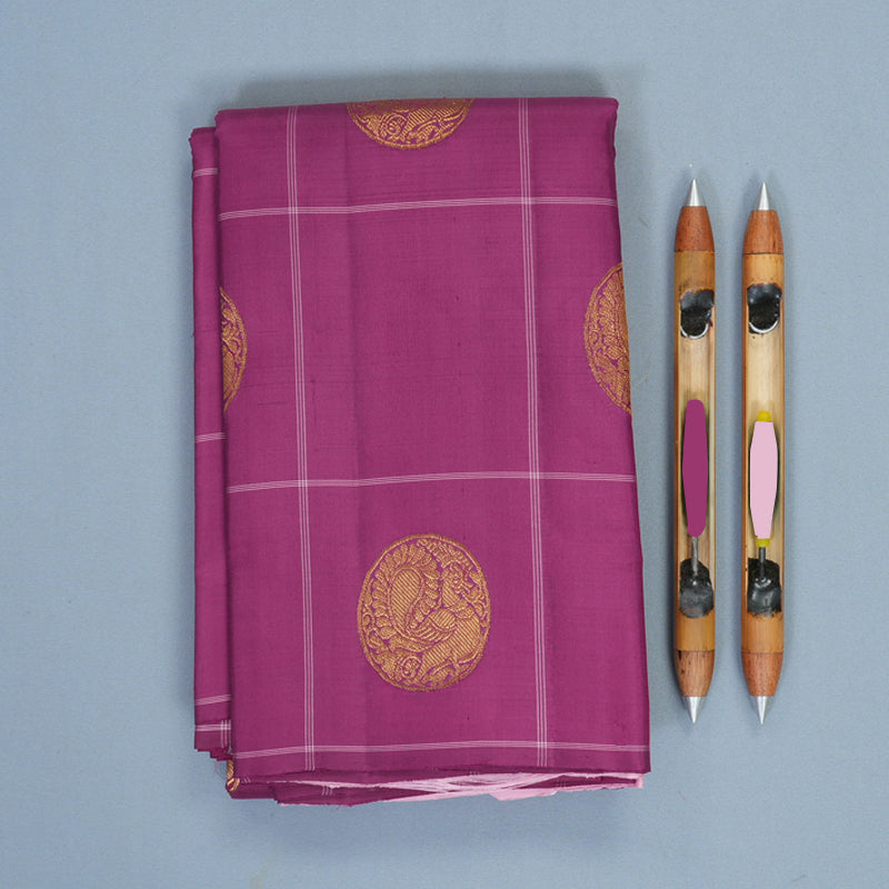 Hayagrivas Handloom Vadamalli Purple Kanjivaram Silk Saree KBF455F10-1